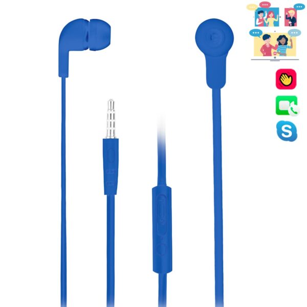 Auriculares intrauditivos ngs cross skip blue - tecnologia voz assistant - 20hz - 20khz - 106db - jack 3.5mm - cable 1.2m