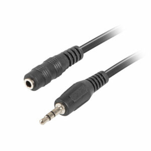 Cable lanberg estereo jack 3.5 mm macho a jack 3.5 mm hembra negro 1.5 m