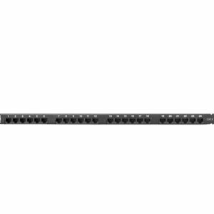 Patch panel lanberg cat.6 utp 24 puertos 0.5u rack 19 negro
