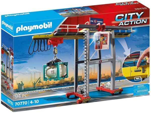 Playmobil grua con contenedores