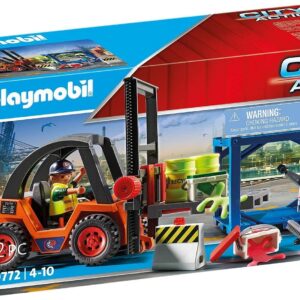 Playmobil carretilla elevadora con carga