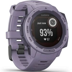 Reloj smartwatch garmin instinct solar orquidea f.cardiaca - gps - 45mm - solar - acelerometro - bt - 10 atm