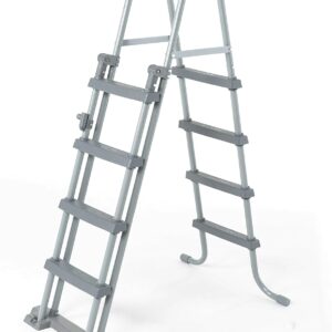 Bestway 58331 - escalera de seguridad para piscinas elevadas 4 peldaños a cada lado altura 122 cm