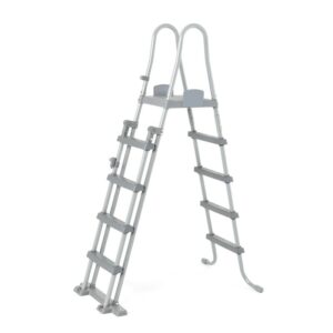 Bestway 58332 - escalera para piscinas de 132 cm con plataforma 1 unidad gris
