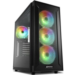 Caja sharkoon tg6m atx 2xusb3.0 2xusb2.0 sin fuente rgb