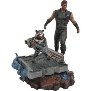 Figura diamond select toys marvel premier avengers 3 thor & rocket estatua
