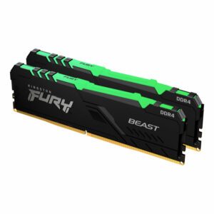 Memoria ddr4 32gb 2x16gb kingston - 3200mhz - pc4 - 25600 - fury beast rgb - cl 16 - 1.35v