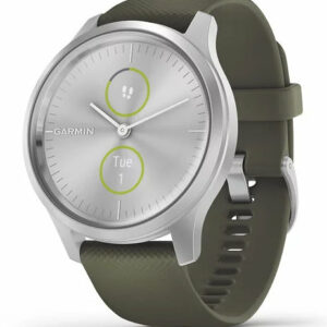 Reloj smartwatch garmin vivomove style - silver - moss green - silicone