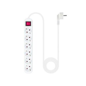 Regleta 6 tomas 1.4m nanocable con interruptor blanco 250v - proteccion