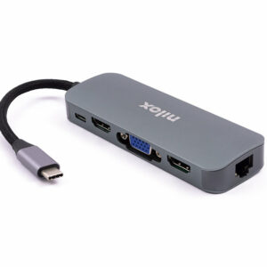 Docking station nilox usb tipo c a 3 x usb 3.0 1 x hdmi 1 x vga 1 x usb tipo c 1 x rj45