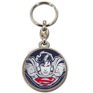 Llavero redondo metal sd toys cara superman universo dc