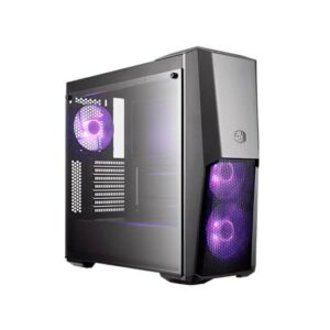Caja ordenador gaming atx coolermaster masterbox 500 cristal templado - frontal argb - 1 x 120 argb frontal - 1 x 120 trasero argb