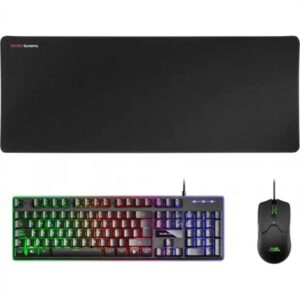 Kit teclado + raton mars gaming mcpx rgb negro + alfombrilla