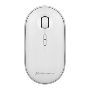 Phoenix rebble ratón inalambrico bluetooth o 2.4 ghz con receptor usb clic silencioso para portátil notebook pc chomebook mac color blanco