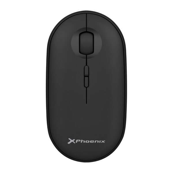 Phoenix rebble ratón inalambrico bluetooth o 2.4 ghz con receptor usb clic silencioso para portátil notebook pc chomebook mac color negro