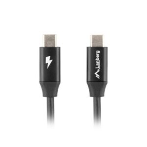 Cable usb tipo c lanberg 1m - macho - macho - carga rapida - negro