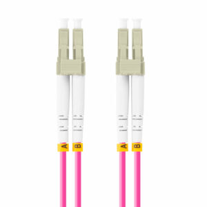 Latiguillo fibra optica lc - upc lanberg 5m multi duplex om4 50 - 125 lszh violeta
