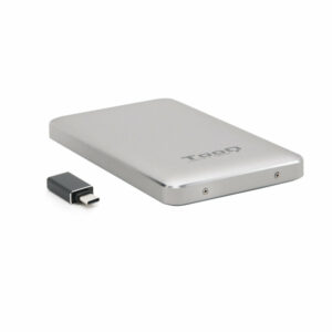 Caja externa tooq tqe - 2531s para hdd 2.5pulgadas 9.5mm sata 3 usb 3.1 + adaptador usb tipo c plata