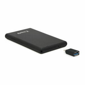 Caja externa tooq tqe - 2533b para hdd 2.5pulgadas 9.5 mm sata usb 3.1 usb tipo c negro