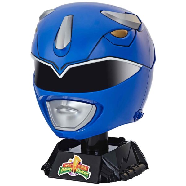 Replica hasbro escala 1:1 blue ranger casco deluxe power rangers lightning collection