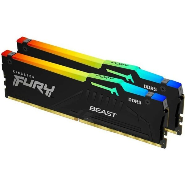 Memoria ddr5 32gb 2x16gb kingston - 5200 mhz - pc5 - 41600 - fury beast rgb - cl36 - 1.25v