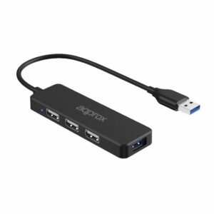 Hub usb 3.0 approx appc47 1 x usb 3.0 - 3 x usb 2.0 - macho - hembra - negro