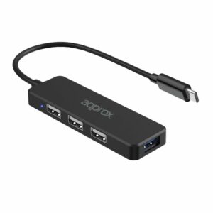 Hub tipo c approx appc47 1 x usb 3.0 - 3 x usb 2.0 - macho - hembra - negro