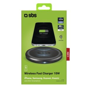 Cargador qi inalambrico sbs 10w negro