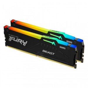 Memoria ddr5 32gb 2x16gb kingston - 5200mhz - pc5 - 41600 - fury beast rgb - cl40 - 1.25v