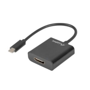 Adaptador usb lanberg usb tipo c macho 3.1 a hdmi hembra 15cm displayport alt mode negro
