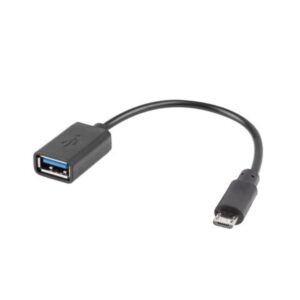 Adaptador lanberg otg usb micro(m) 2.0 a usb - a(h) 15 cm negro
