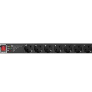 Regleta lanberg 1u 16a 7x schuko rack 19pulgadas 2m negro