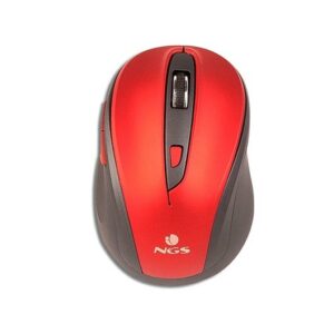 Ratón óptico inalámbrico ngs evo mute red ergonomico - 5 botones - 1600dpi - 2.4ghz