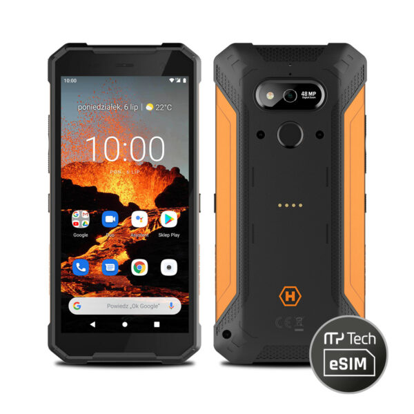 Telefono movil smartphone hammer explorer pro black orange 5.72pulgadas - 128gb rom - 6gb ram - 48mpx - 8mpx - 4g - dual sim - octa core - huella - negro y naranja
