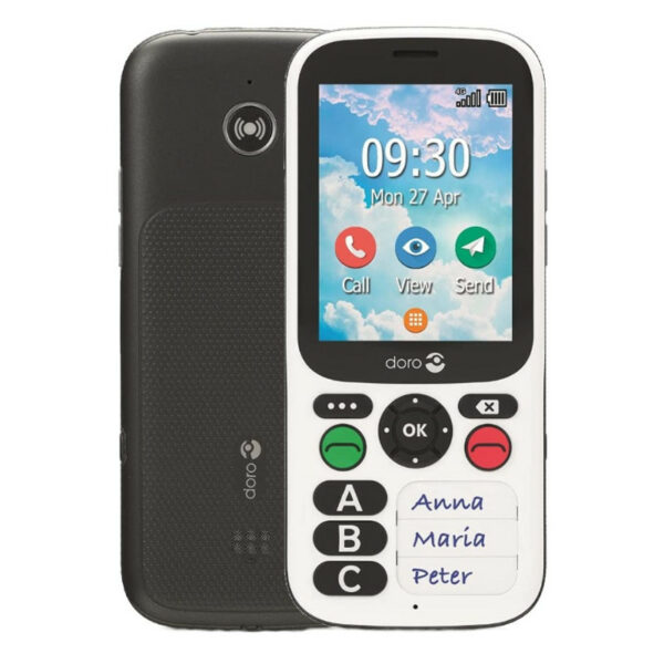 Telefono movil doro 780x black - white 2.8pulgadas - 4g - blanco y negro