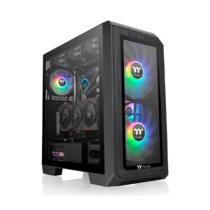 Caja ordenador gaming thermaltake view 300 mx negro atx 2 x usb 3.2 1 x usb tipo c 2 x 200mm 1 x 120mm argb