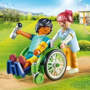 Playmobil ciudad hospital - paciente en silla de ruedas
