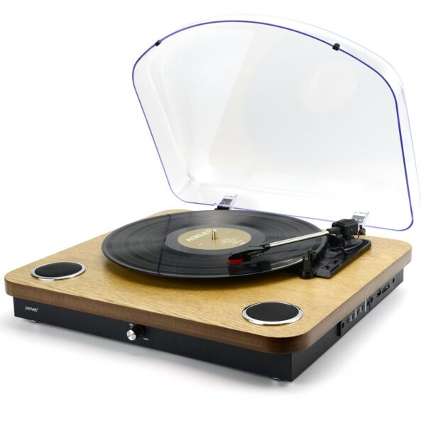 Tocadiscos denver vpl - 210w - usb - sd - madera