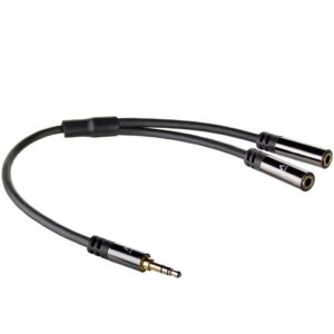 Cable divisor de audio ewent jack 3.5mm macho a jack 3.5mm hembra x2 negro 0.15m