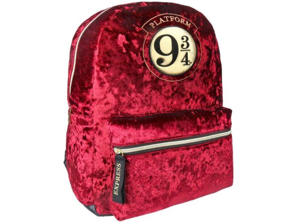 Mochila casual terciopelo cerdá harry potter anden 9 3 - 4 burdeos 40 cm
