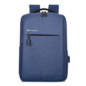 Mochila phoenix michigan para portatil hasta 15.6 pulgadas - con cable usb - viaje - azul