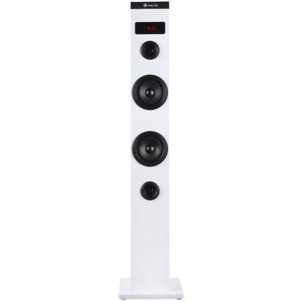 Altavoz torre ngs sky charm blanco - 50w - usb - bluetooth - radio fm - aux
