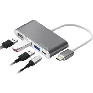 Hub logan usb tipo c silver ht 4 en 1 - 2 usb 2.0 - usb 3.0 - usb tipo c - silver