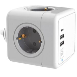 Regleta enchufes silver electronics e - block 4 salidas - 2 usb - 1 usb tipo c + interruptor