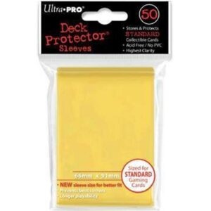 Fundas estándar ultra pro color amarillo para cartas paquete de 50