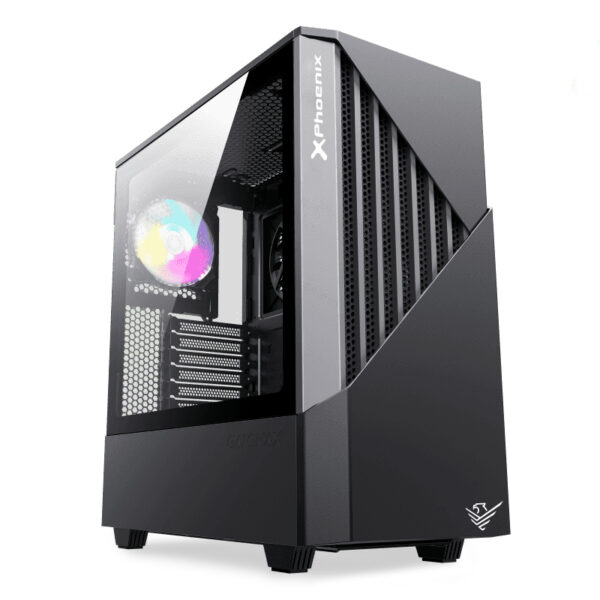 Caja gaming torre phoenix glacier - cristal templado - usb 3.0 - filtros antipolvo - incluye ventilador argb 14cm + 12cm - controladora argb preinstalada