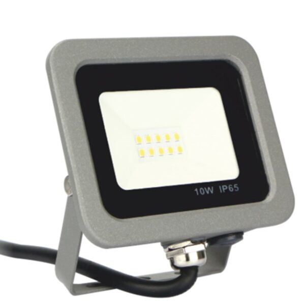 Foco led silver electronics forge+proyector ips 65 10w - 5700k luz fria - 800lm color gris