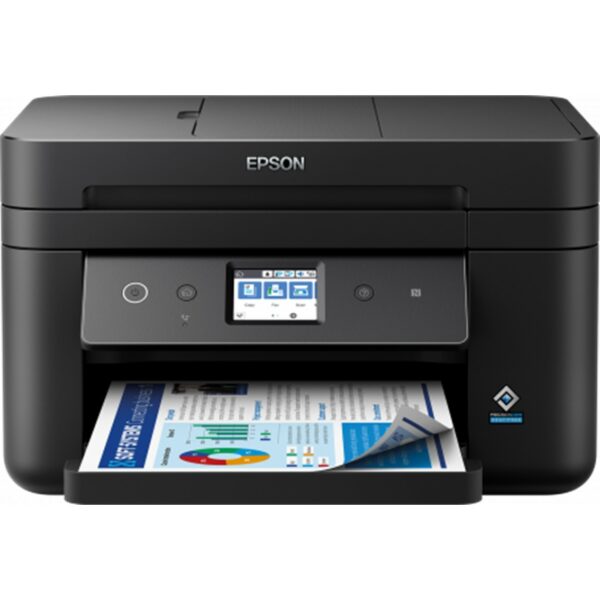 Multifuncion epson inyeccion wf - 2885dwf workforce fax - a4 - 33ppm - 20ppm color - usb - red - wifi - wifi direct - duplex impresion - bandeja entrada 150 hojas - adf 30 hojas