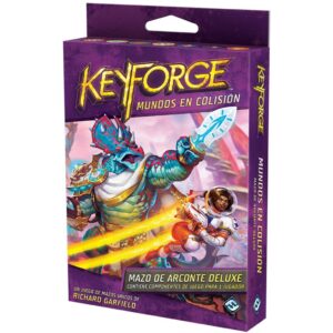 Juego de mesa keyforge mundos en colision mazo deluxe pegi 14