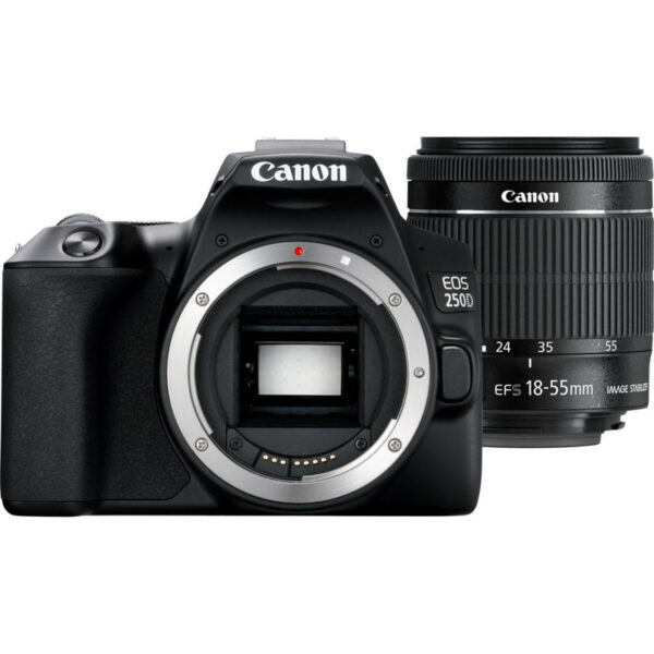 Camara digital canon reflex eos 250d+ef - s 18 - 55mm dc - 24.1mp - digic 8 - 4k - wifi - bluetooth - negro